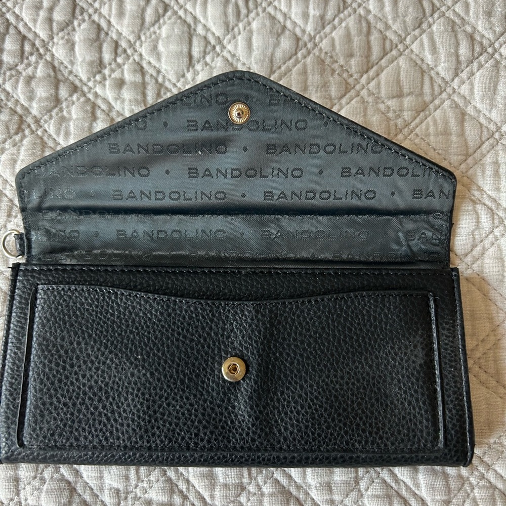 Bandolino Black Wallet with Gold Button - Picture 3 of 13
